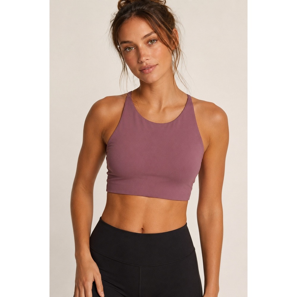Victorias Secret High Neck Crossback Sports Bra Mauve Purple Small
